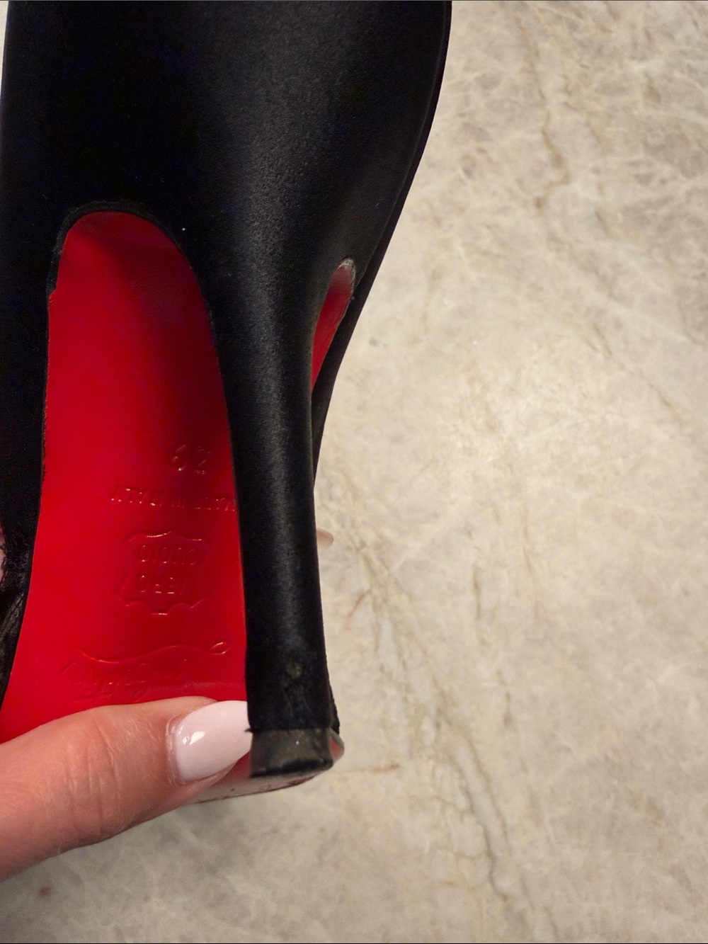 Gently worn Christian Louboutin Black Lace Pointed Toe Pumps with Pink Bow - Picture 9 of 10